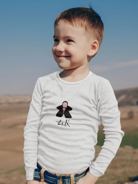 Dali Meeple Langarm T-Shirt für Kinder - WEISS