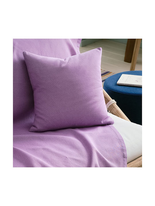 Gofis Home Decorative Pillow Case Eartha 372 from 100% Cotton Lilac 19 43x43cm.