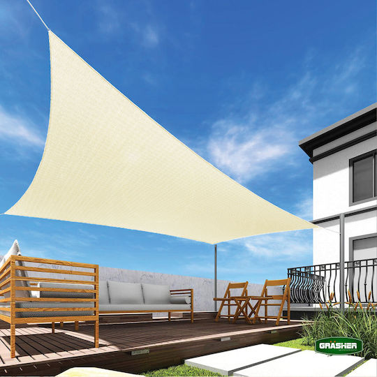 Grasher Ε220 Rectangular Shade Sail Ecru With Hoop 4x6m 180gr/m²