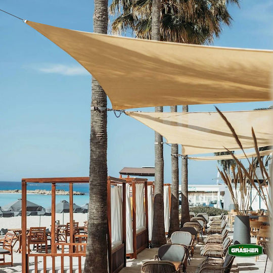 Grasher Ε220 Rectangular Shade Sail Beige With Hoop 3x4m 180gr/m²