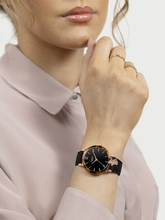 Radley Γυναικείο Ρολόι 35mm Μπαταρίας με Μαύρο Καουτσούκ Λουράκι