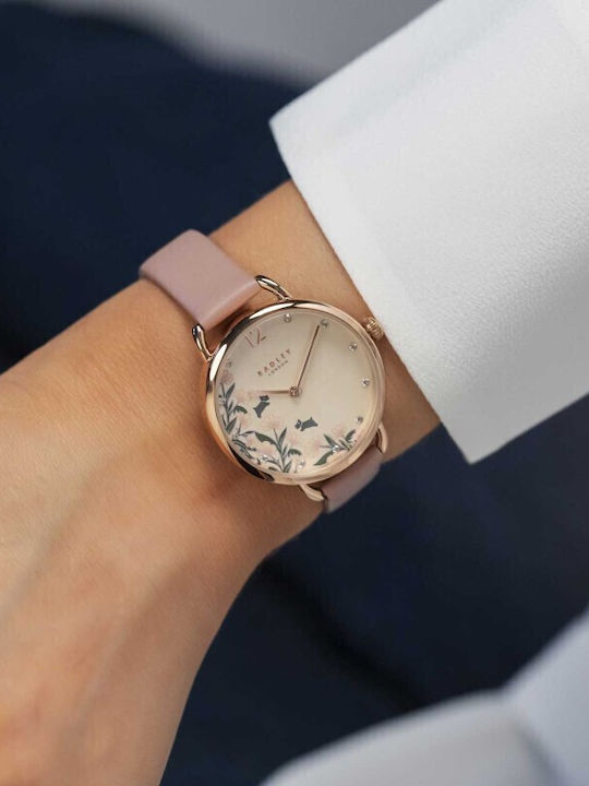 Radley Γυναικείο Ρολόι 32mm Μπαταρίας με Ροζ Χρυσό Δερμάτινο Λουράκι