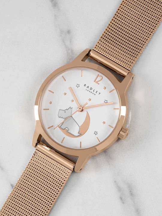 Radley Γυναικείο Ρολόι 30mm Μπαταρίας με Ροζ Χρυσό Μεταλλικό Μπρασελέ