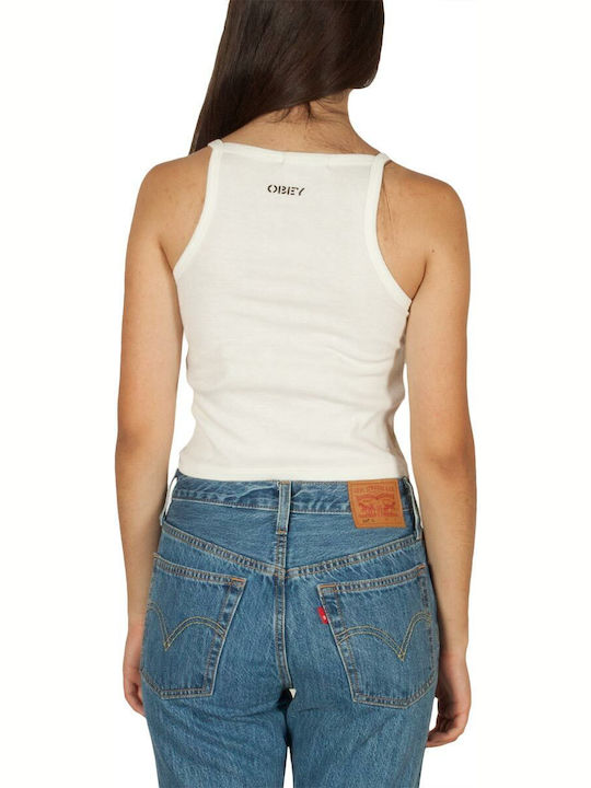 Obey Resist γυναικείο crop top ημίλευκο - 266831253