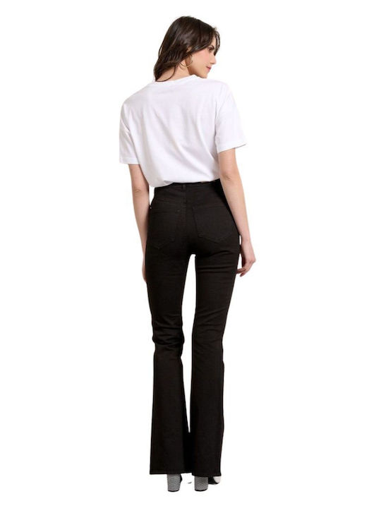 Passager Women's High-waisted Fabric Trousers Flare Black