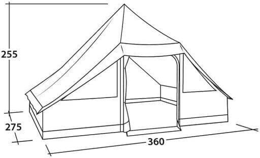 Easy Camp Moonlight Cabin 10 Camping Tent A-Frame Gray 4 Seasons for 10 People 360x275x255cm