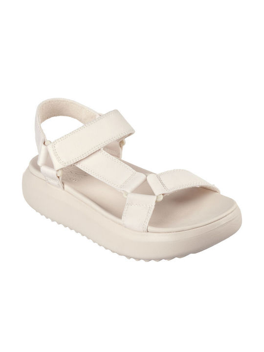 Skechers Pop Ups 3.0 Damen Flache Sandalen in Beige Farbe