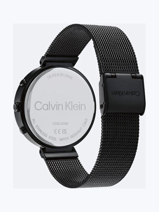Calvin Klein Ceas de Damă cu Negru Brățară Metalică