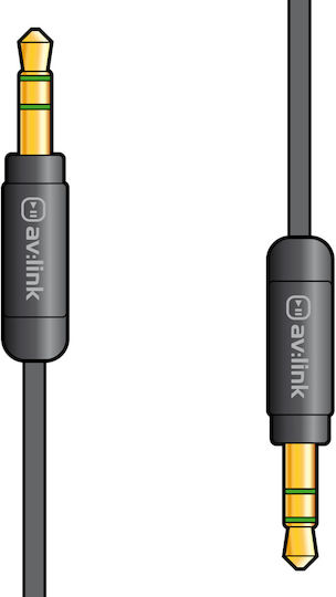 AvLink 3,5mm Klinkenkabel mit 3,5mm Stecker - Schwarz 0,5m mit Vergoldeten Anschlüssen