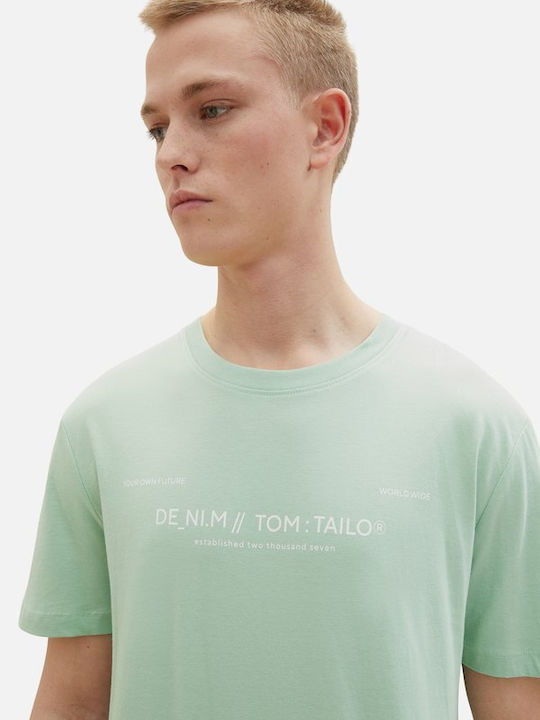 Tom Tailor T-shirt Bărbătesc cu Mânecă Scurtă Verde