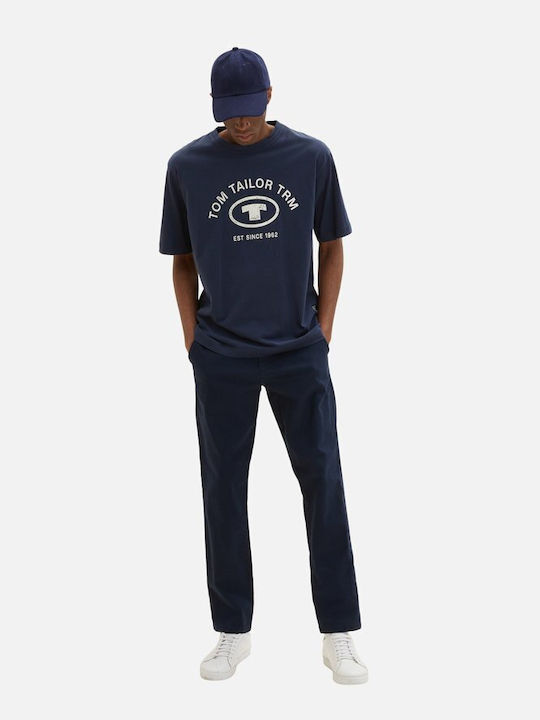 Tom Tailor Ανδρικό T-shirt Navy Μπλε με Λογότυπο