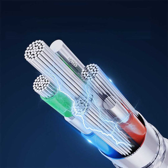 Joyroom S-UM018A13W2 Braided USB 2.0 to micro USB Cable Λευκό 2m
