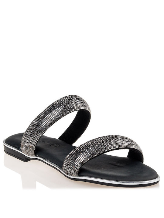 Envie Shoes Damen Flache Sandalen in Silber Farbe