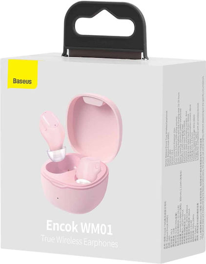 Baseus WM01 WM01 BT 5.3 In-ear Bluetooth Handsfree Earphones with Charging Case Pink