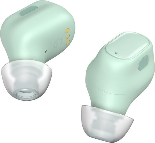 Baseus WM01 BT 5.3 In-ear Bluetooth Handsfree Ακουστικά με Θήκη Φόρτισης Πράσινα