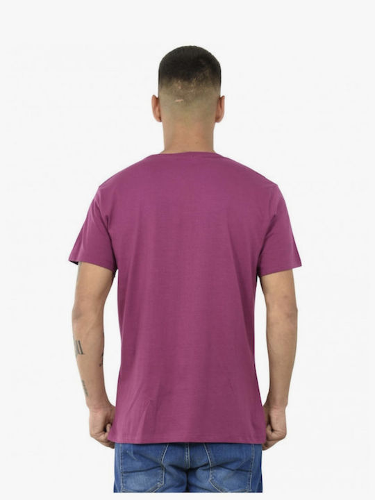 Double T-shirt Bărbătesc cu Mânecă Scurtă Violet