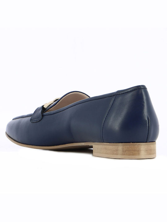 Guy Laroche 906-73 Leather Women's Loafers in Navy Blue Color