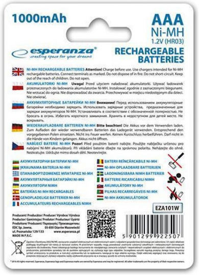 Esperanza AAA 1000mAh EZA102W (4τμχ)