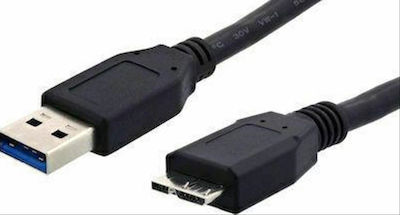 Powertech Regulat USB 3.0 spre micro USB Cablu Negru 0.5m (CAB-U142) 1buc
