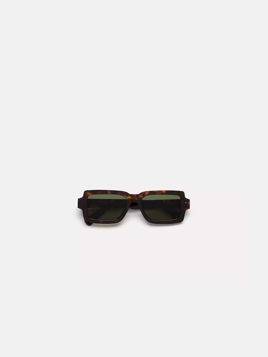 Retrosuperfuture Pilastro Women's Sunglasses with 6SN Tartaruga Plastic Frame and Green Lens