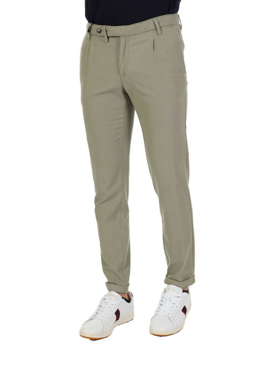 AT.P.CO CHINO TROUSERS WITH MICRO PRINT SASAP353 TC652/T KHAKI