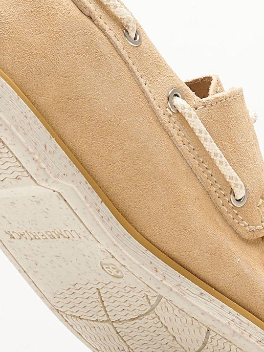 Navigator Leather Women's Moccasins in Beige Color