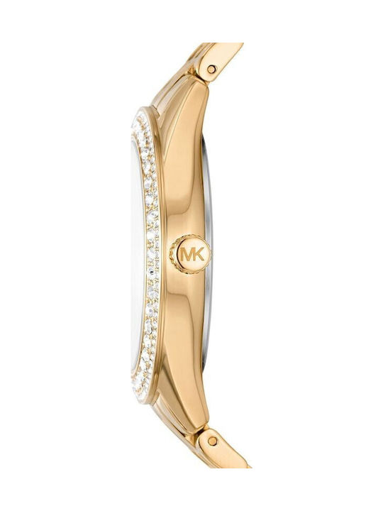 Michael Kors Harlowe Γυναικείο Ρολόι 38mm Μπαταρίας με Χρυσό Μεταλλικό Μπρασελέ