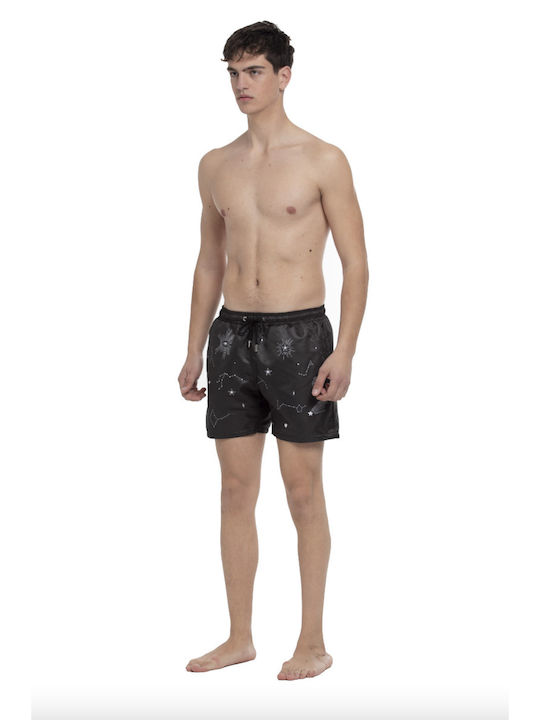 NÉ EN AOÛT | Constellations : Black Swim Shorts With Constellations Print