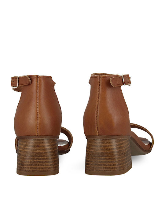 Leather Sandals Tabac Brown