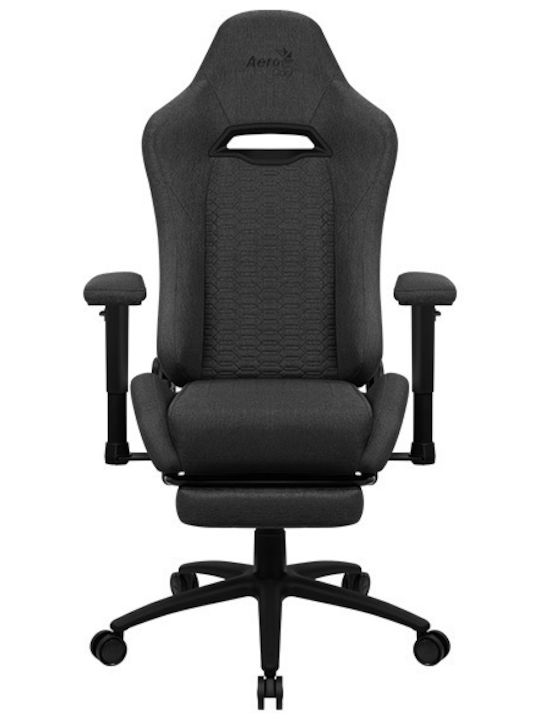 Aerocool Royal AeroWeave Υφασμάτινη Καρέκλα Gaming με Ρυθμιζόμενα Μπράτσα και Υποπόδιο Ash Black