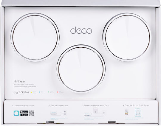 TP-LINK Deco X50 v1 WiFi Mesh Network Access Point Wi‑Fi 6 Dual Band (2.4 & 5GHz) in Triple KIt