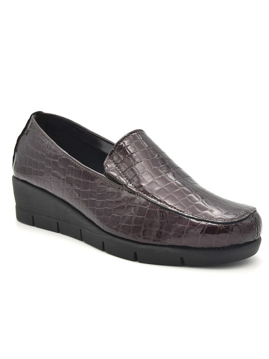 Aero by Kasta 6534 Lackleder Damen Loafers in Burgundisch Farbe 4222-1140-854