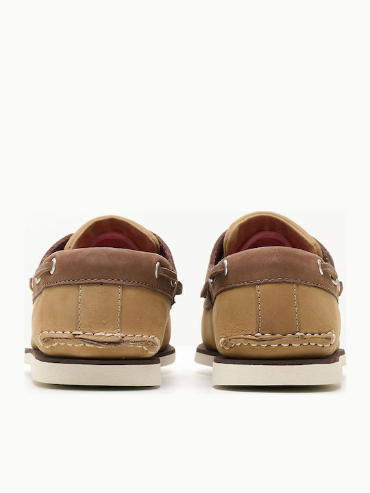 Δερμάτινα Ανδρικά Boat Shoes σε Μπεζ Χρώμα
