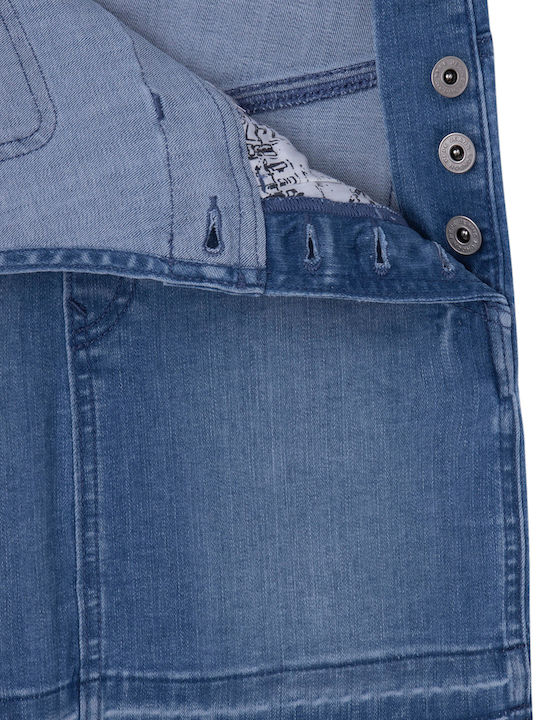 Kinder Latzrock aus Jeans Einfarbig Blau KAIA
