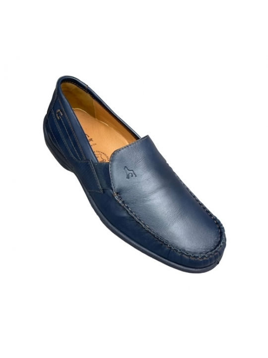 Boxer Men's Leather Moccasins Blue