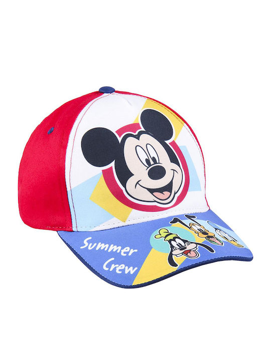 Cerda Kids' Hat Jockey Fabric Mickey Red