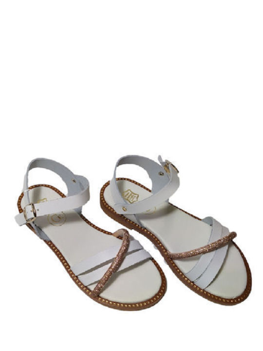 Leather sandal of Greek manufacture white