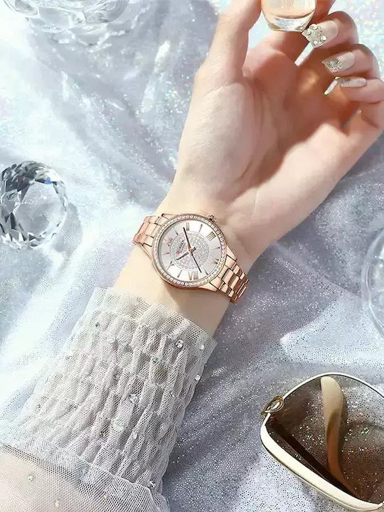 Curren Women's Watch with Metal Bracelet Rose Gold/Silver