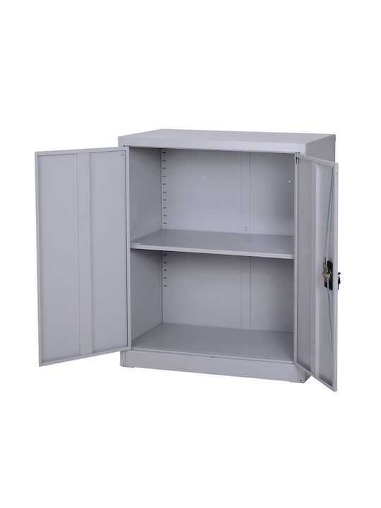 Шкаф Офис С ключалка в сив цвят, 80x40x92.5см