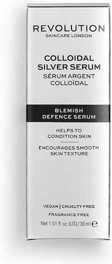Revolution Beauty Colloidal Silver Soothing & Moisturizing Serum Face with Salicylic Acid for Detoxification & Dark Spots 30ml