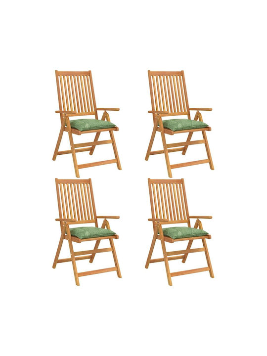 vidaXL Garden Chair Cushion Green 4 Pieces 40x40cm