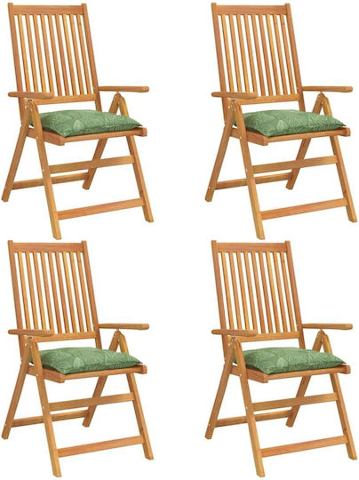 vidaXL Perne Pentru Scaune De Grădină Verzi 4 Buc 40x40 Cm