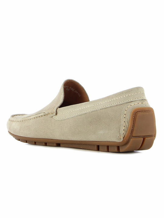 La Martina Men's Leather Moccasins Beige