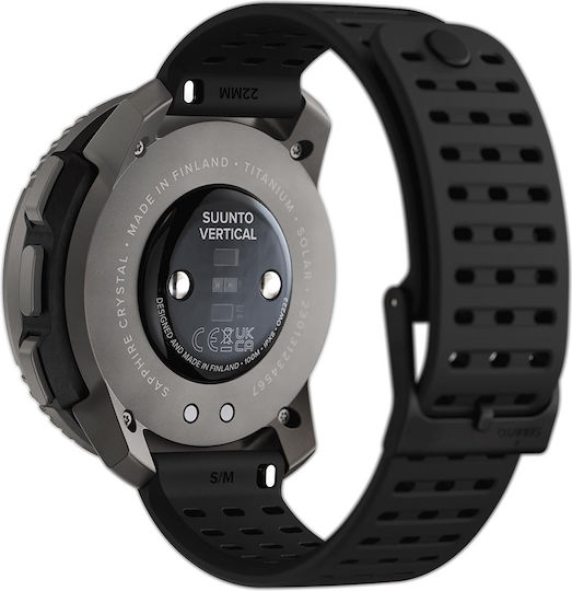 Suunto Vertical Solar Titanium 49mm Waterproof Smartwatch with Heart Rate Monitor (Black)