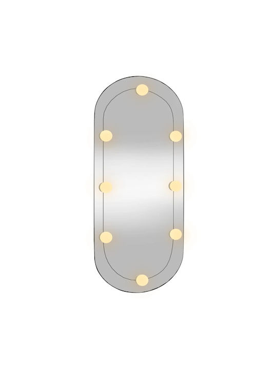 vidaXL Oglindă de Perete Ovală cu Iluminare LED 30x80cm 1buc
