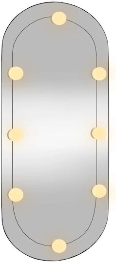 vidaXL Καθρέπτης Τοίχου Οβάλ με LED Φωτισμό 30x80cm