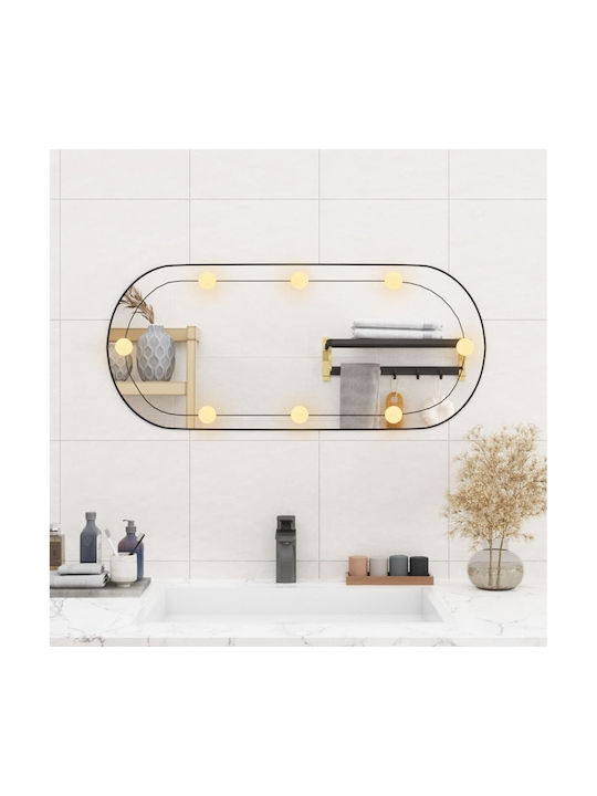 vidaXL Oglindă de Perete Ovală cu Iluminare LED 30x80cm 1buc