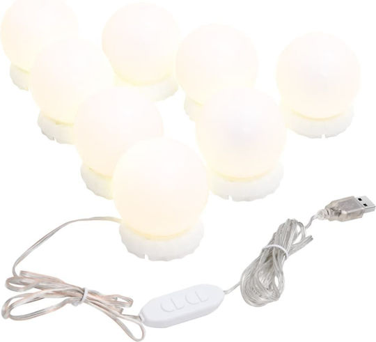 vidaXL Καθρέπτης Τοίχου Οβάλ με LED Φωτισμό 30x80cm