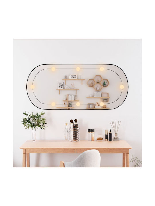 vidaXL Oglindă de Perete Ovală cu Iluminare LED 45x100cm 1buc