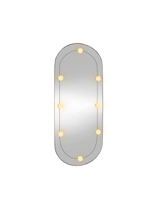 vidaXL Oglindă de Perete Ovală cu Iluminare LED 45x100cm 1buc